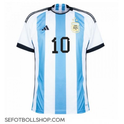 Billiga Argentina Lionel Messi #10 Hemma fotbollskläder VM 2022 Kortärmad